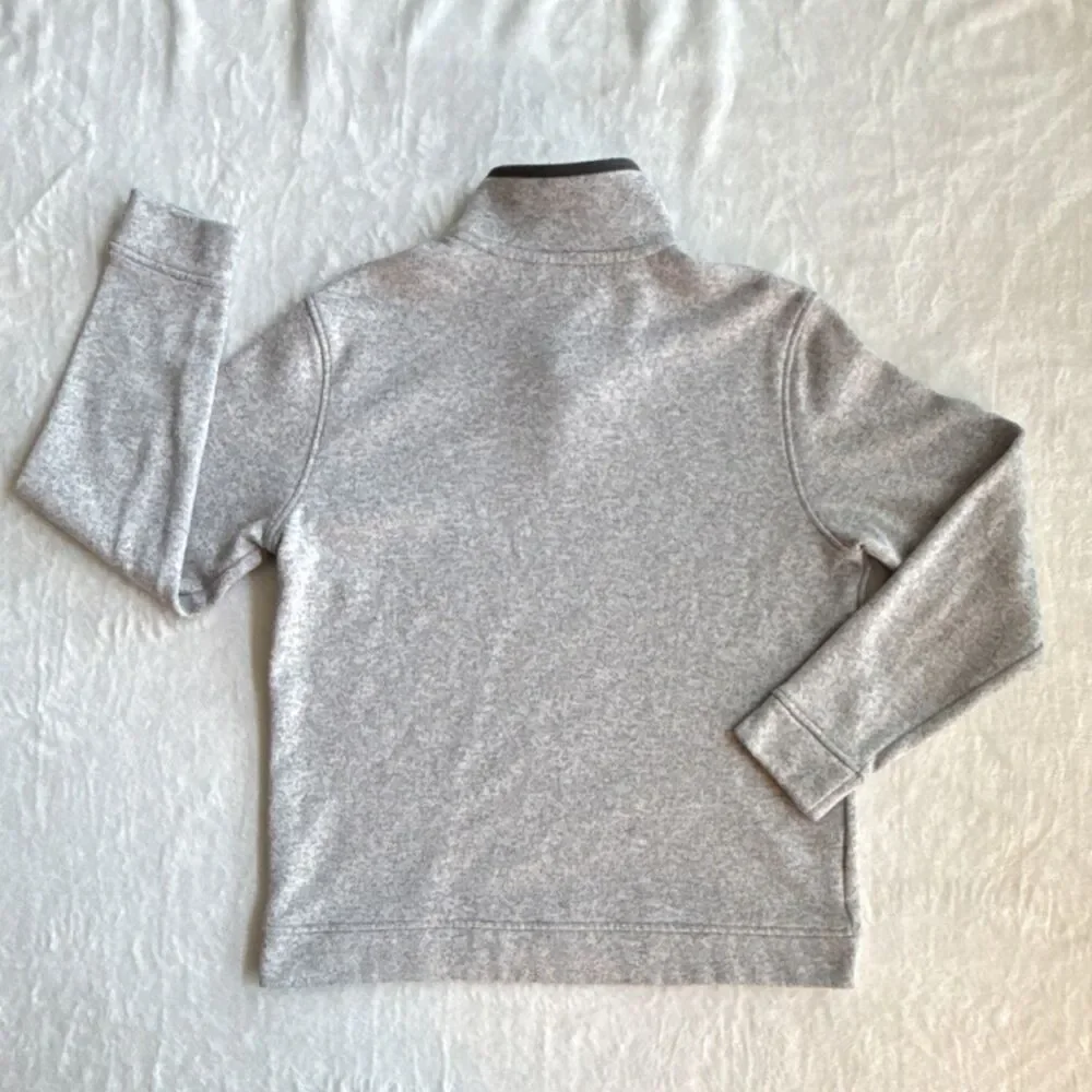 Eddie Bauer Mens Mock Neck Knit Pullover Sweater Gray Logo Button Size L 0022 - Picture 6 of 6